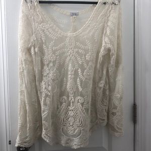 Sheer long sleeves top